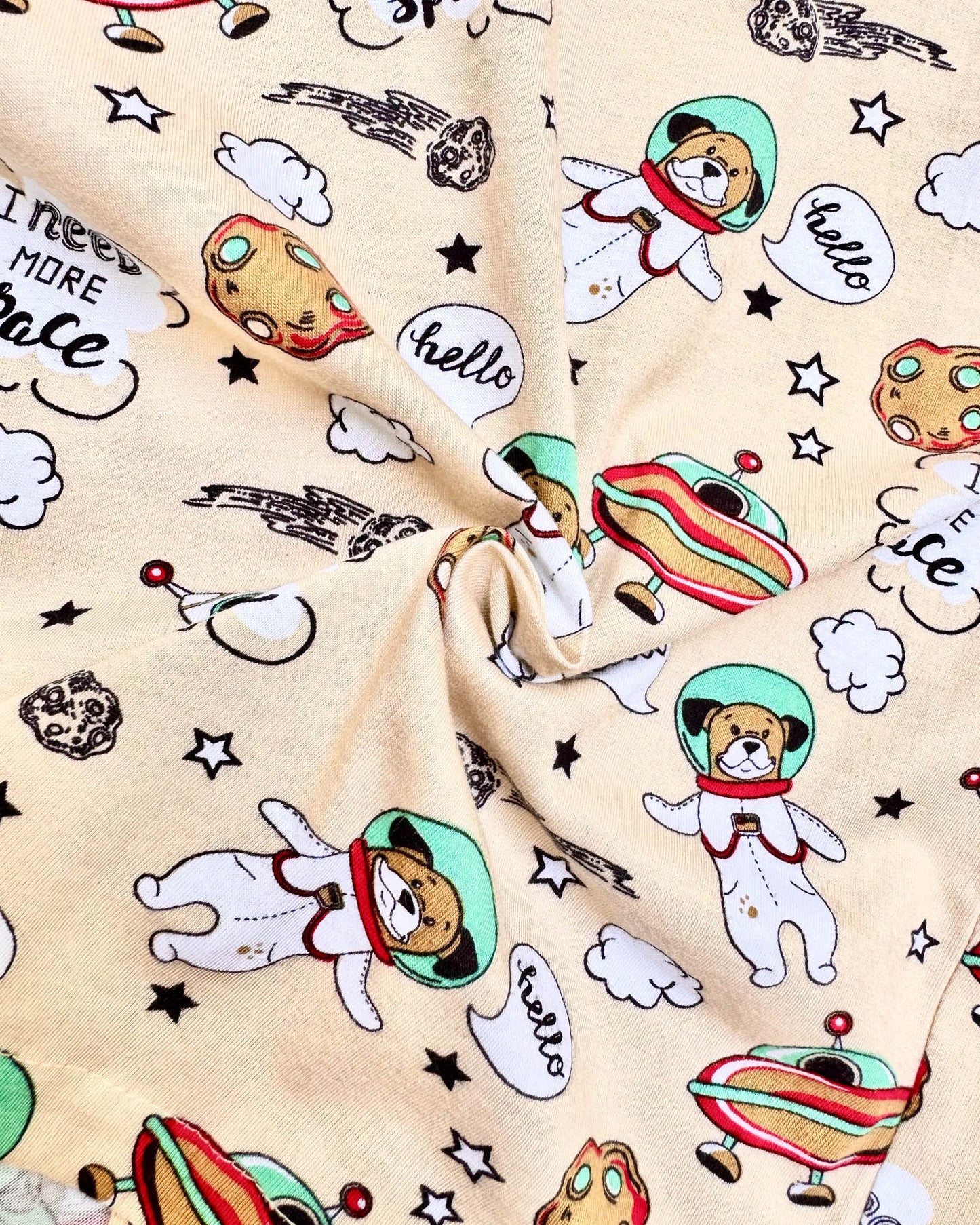 Printed Hosiery Night Suit Dog In Space