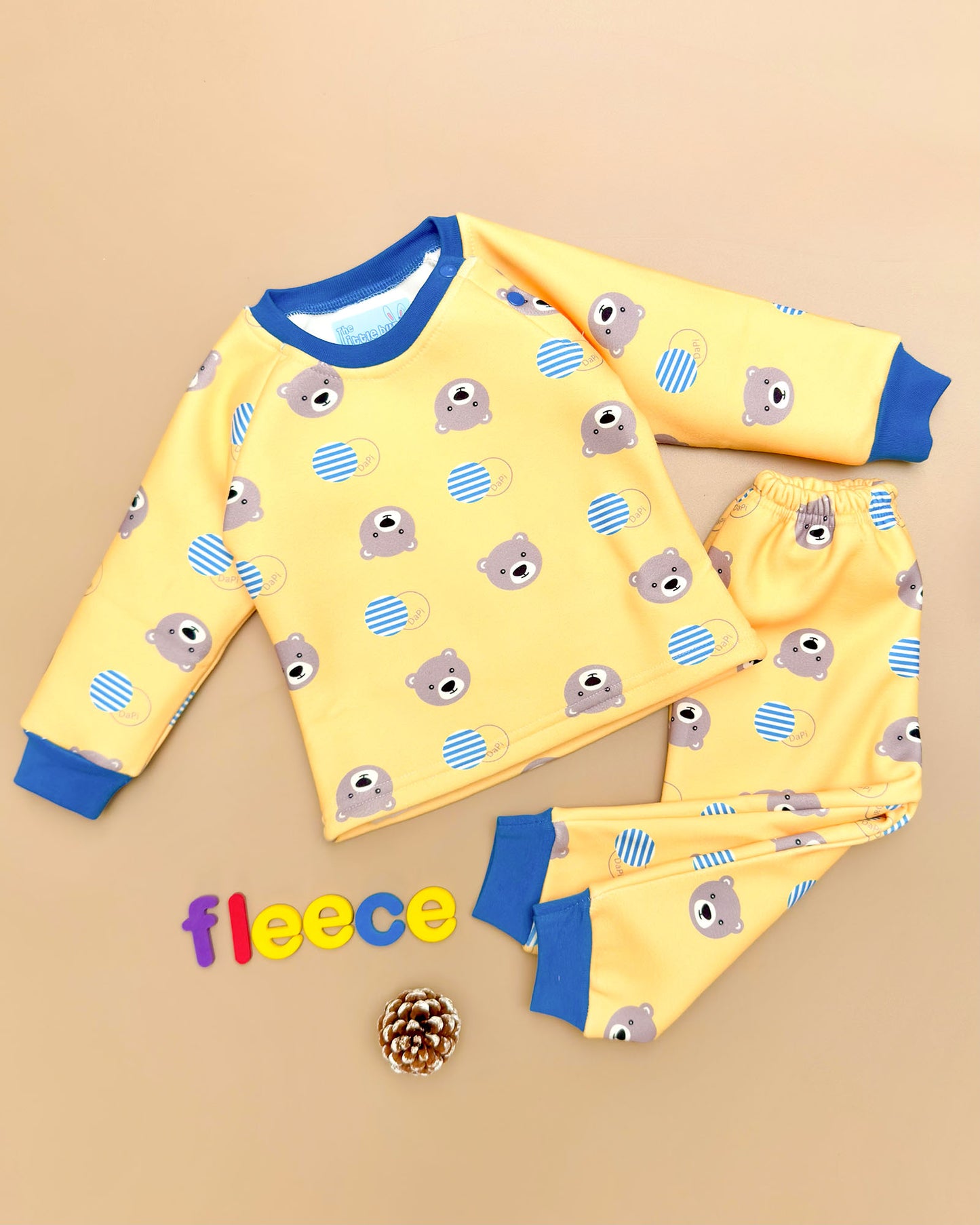 Bear Printed Fleeced Co-ord Set