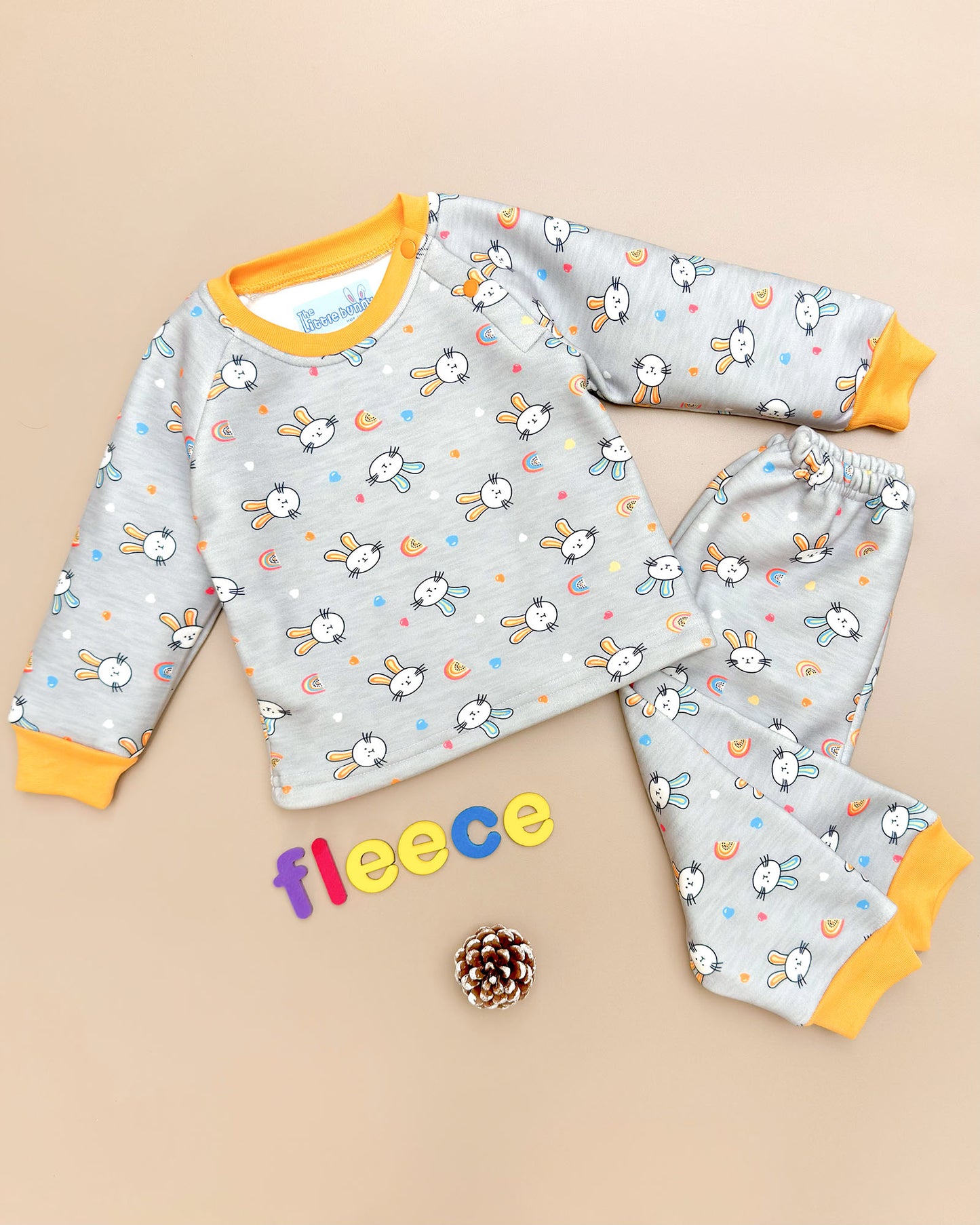 Bunny Dreams Printed Fleeced Co-ord Set