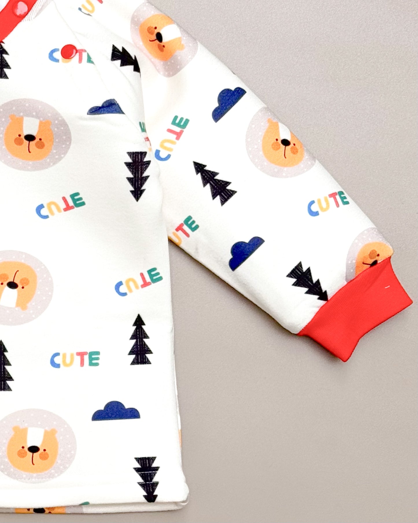 Cute Forest Printed Fleeced Co-ord Set