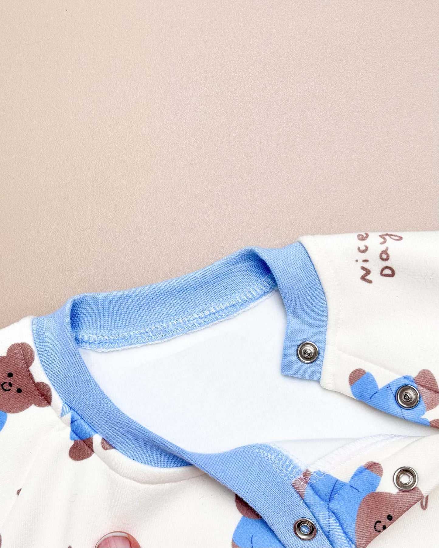 Nice Day Bear Printed Fleeced Co-ord Set