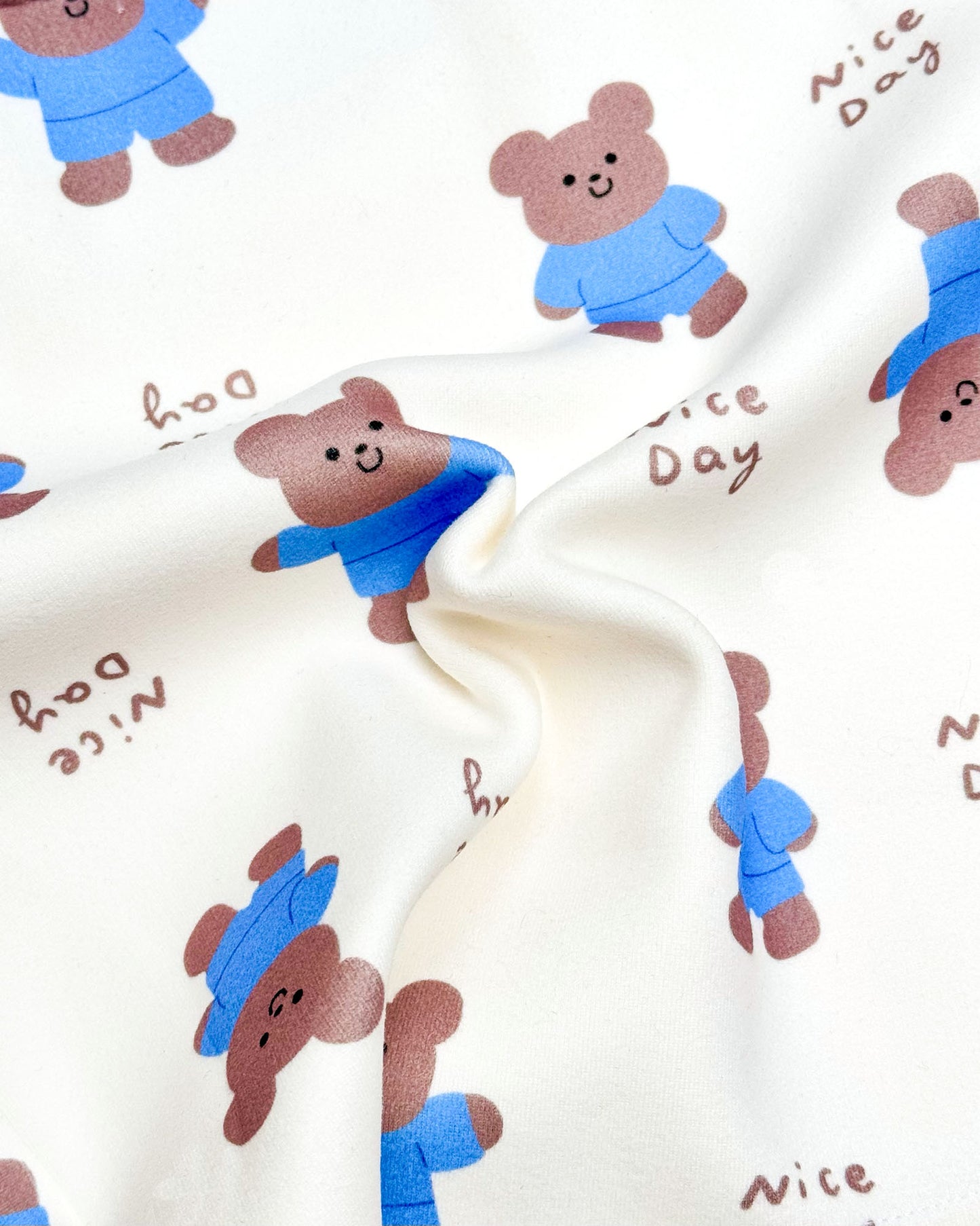 Nice Day Bear Printed Fleeced Co-ord Set