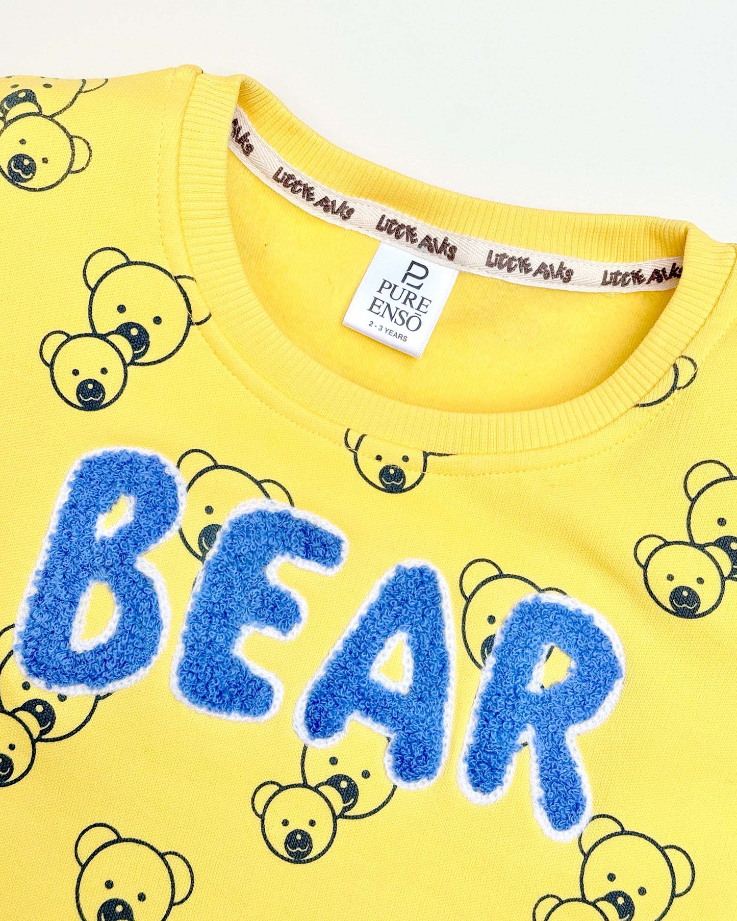 Fleeced Bear Bouclé Embroidery & Baby Print Co-ord