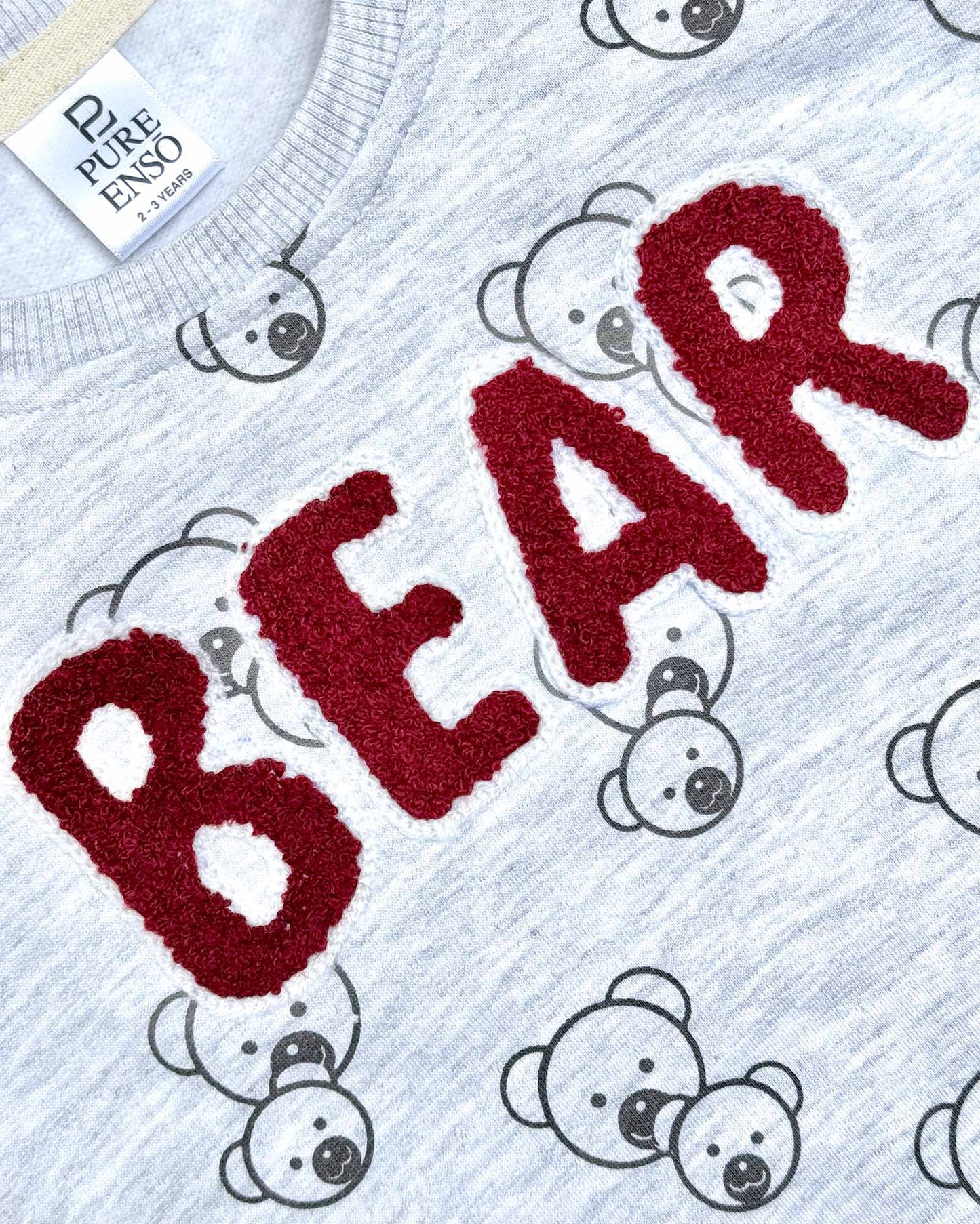 Fleeced Bear Bouclé Embroidery & Baby Print Co-ord