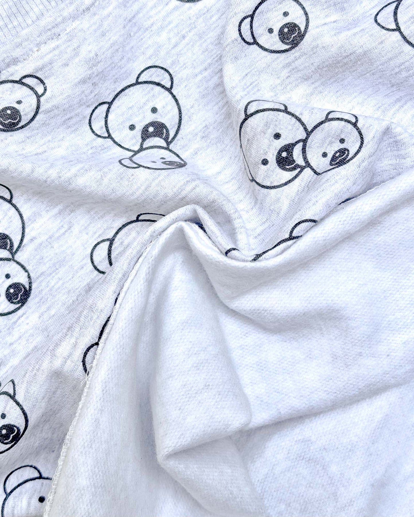 Fleeced Bear Bouclé Embroidery & Baby Print Co-ord