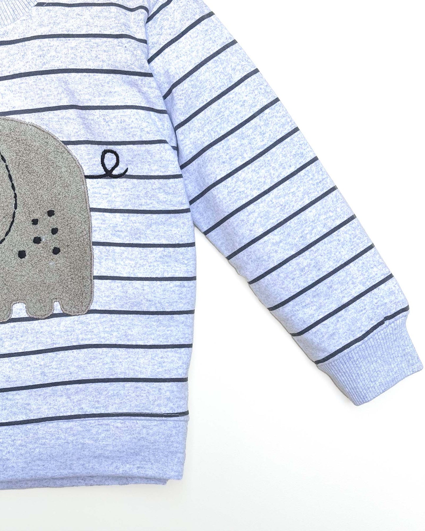 Fleeced Baby Elle Boucle Embroidery & Elephant Print Co-Ord Set