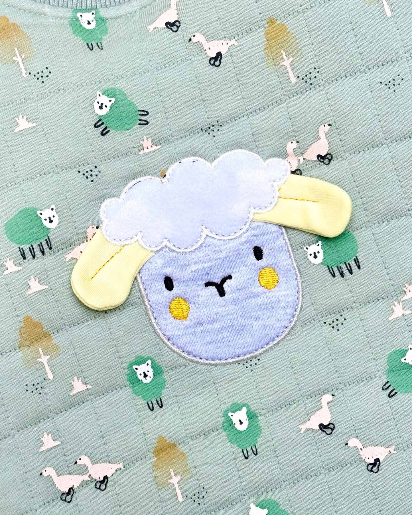 Quilted Sheep Appliqué & Forest Print Co-ord Set