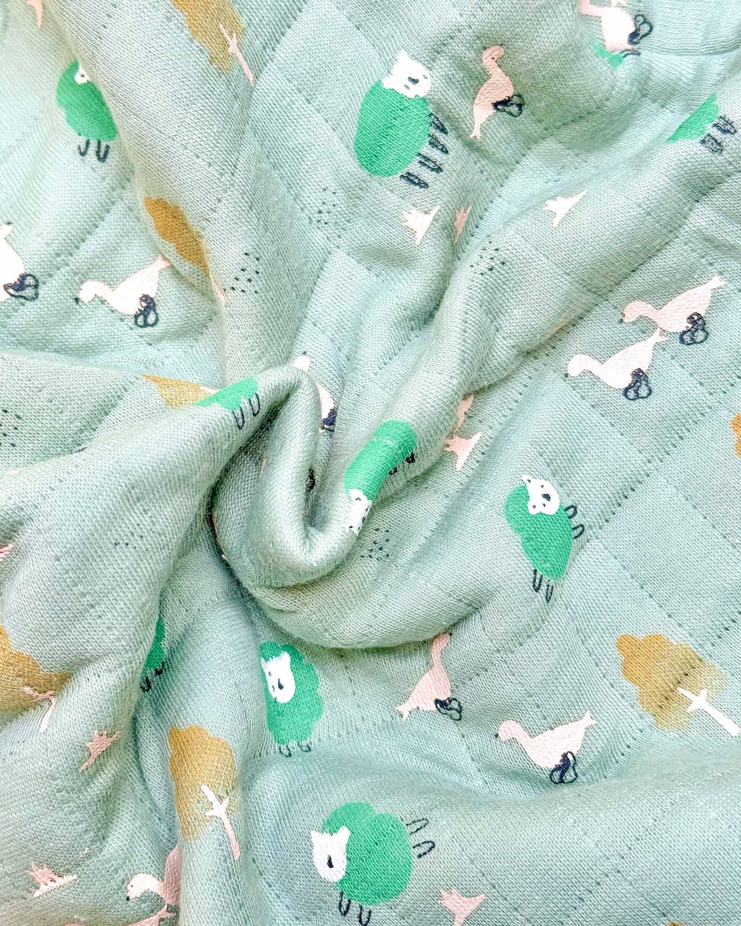 Quilted Sheep Appliqué & Forest Print Co-ord Set