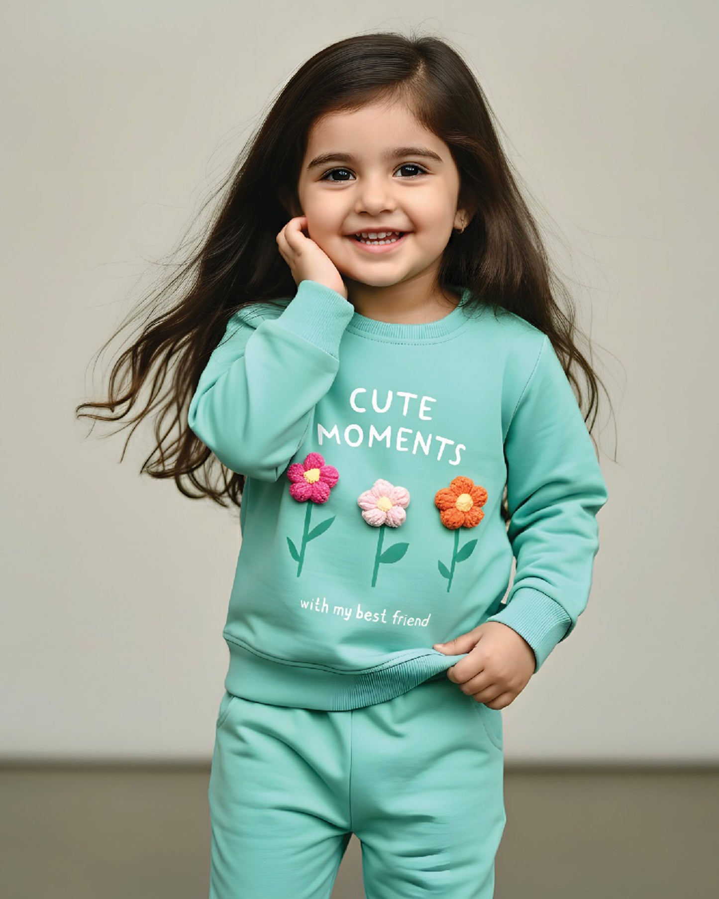 Flower Appliquéd Full Sleeve Co-ord Set