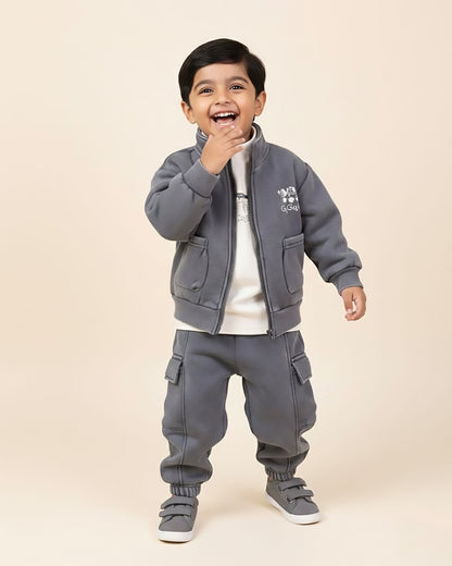 My Dog Printed Fleeced Jacket Co-Ord Set