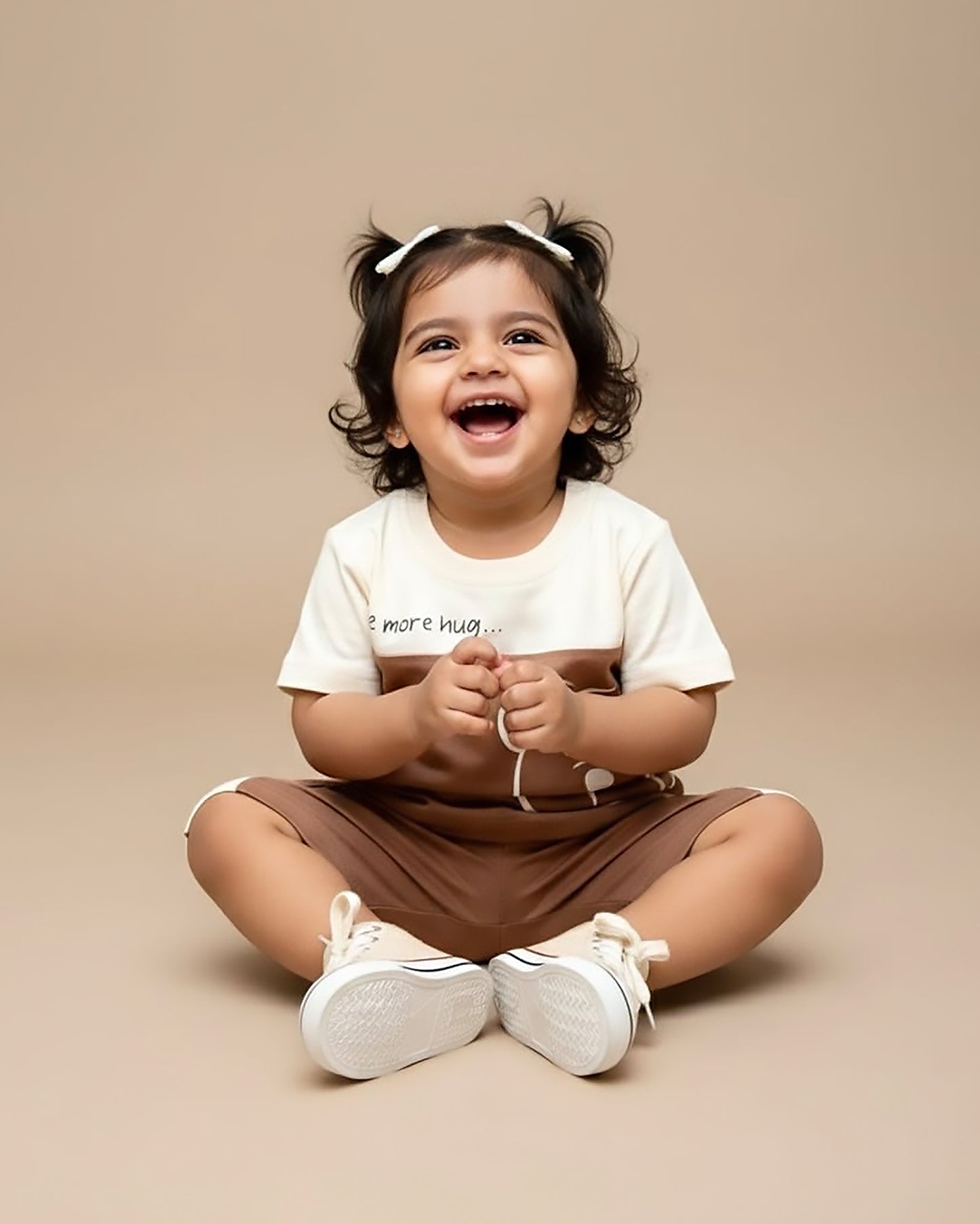 One More Hug Print T-Shirt & Shorts Co-Ord Set