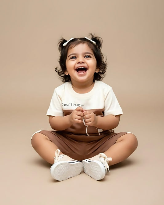 One More Hug Print T-Shirt & Shorts Co-Ord Set