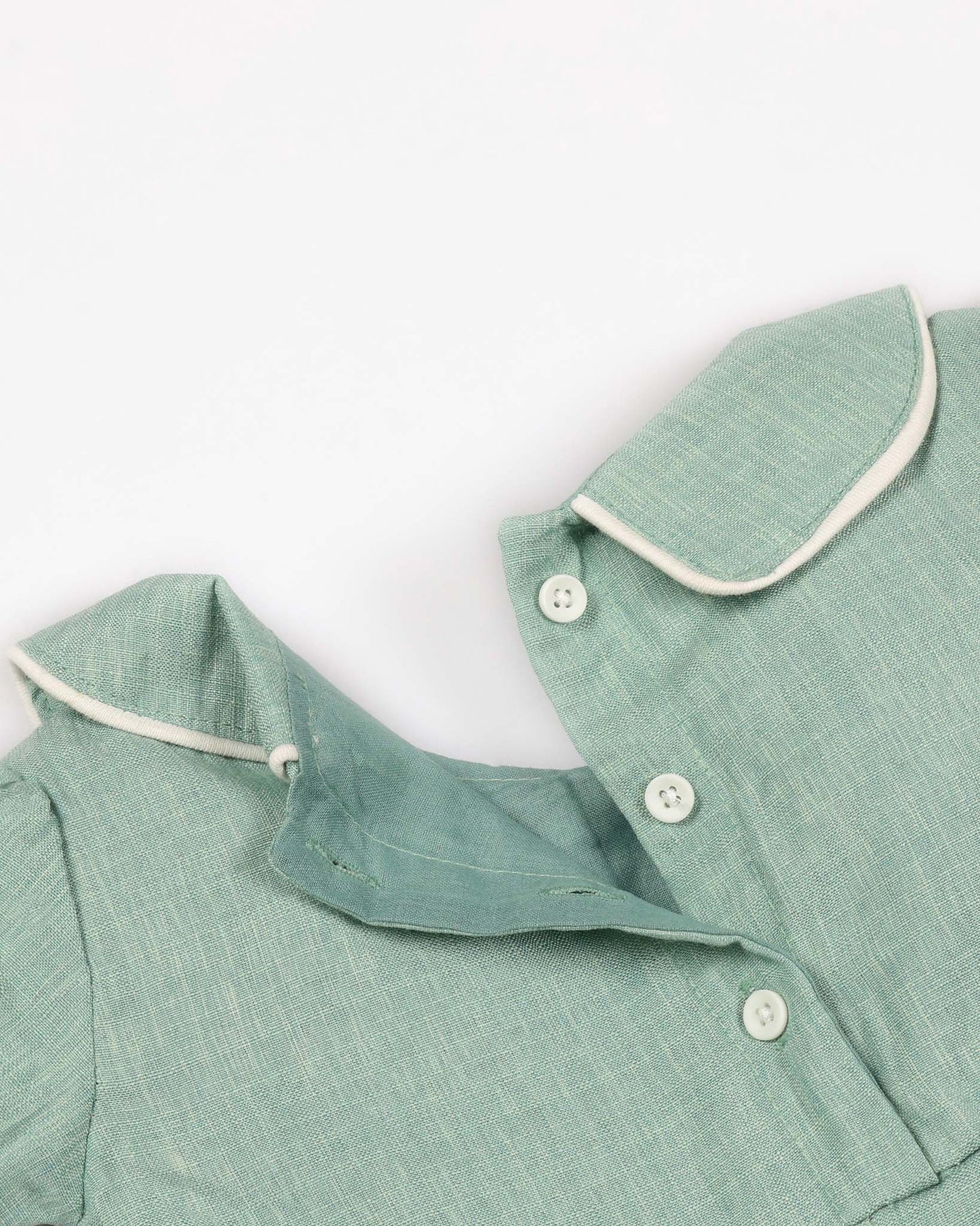 Peter Pan Collar Casual Linen Dress with Bow Detail