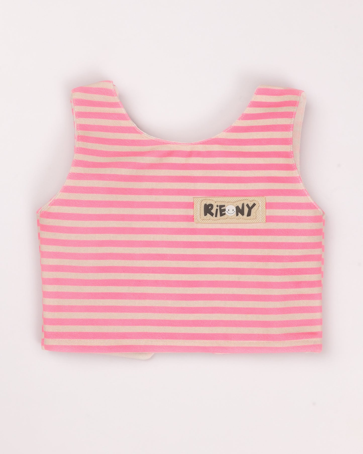 Soft Textured Stripe Top with Polka Skirt Set