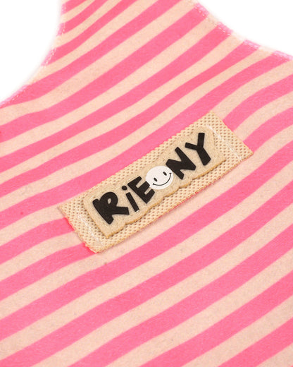 Soft Textured Stripe Top with Polka Skirt Set