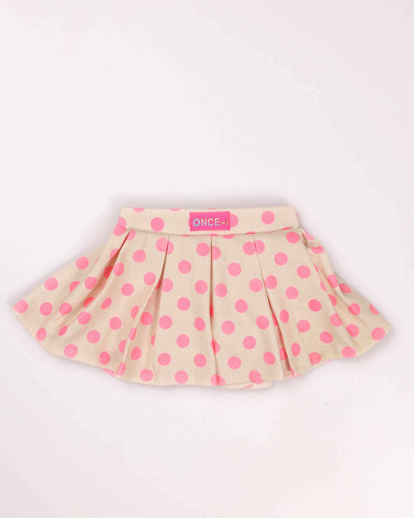 Soft Textured Stripe Top with Polka Skirt Set