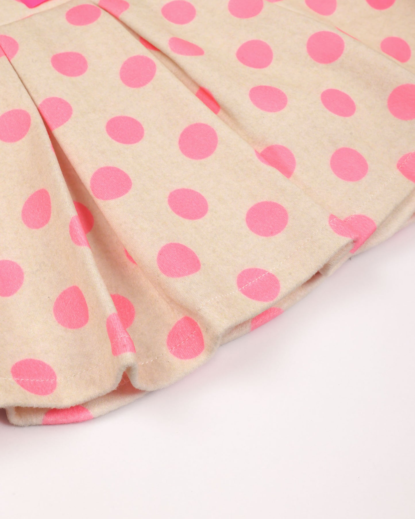 Soft Textured Stripe Top with Polka Skirt Set