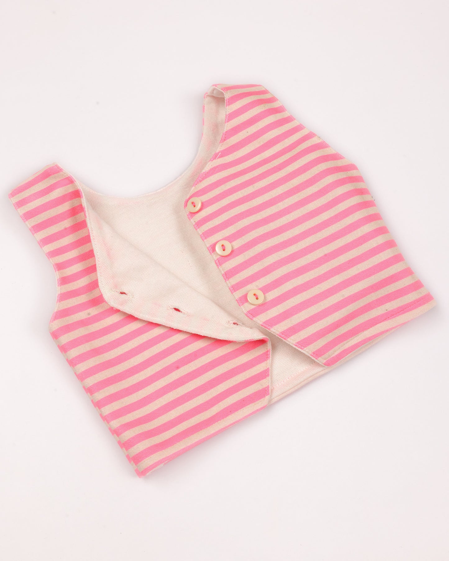 Soft Textured Stripe Top with Polka Skirt Set