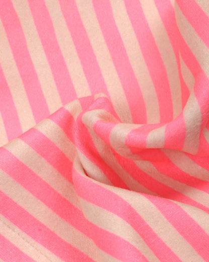 Soft Textured Stripe Top with Polka Skirt Set