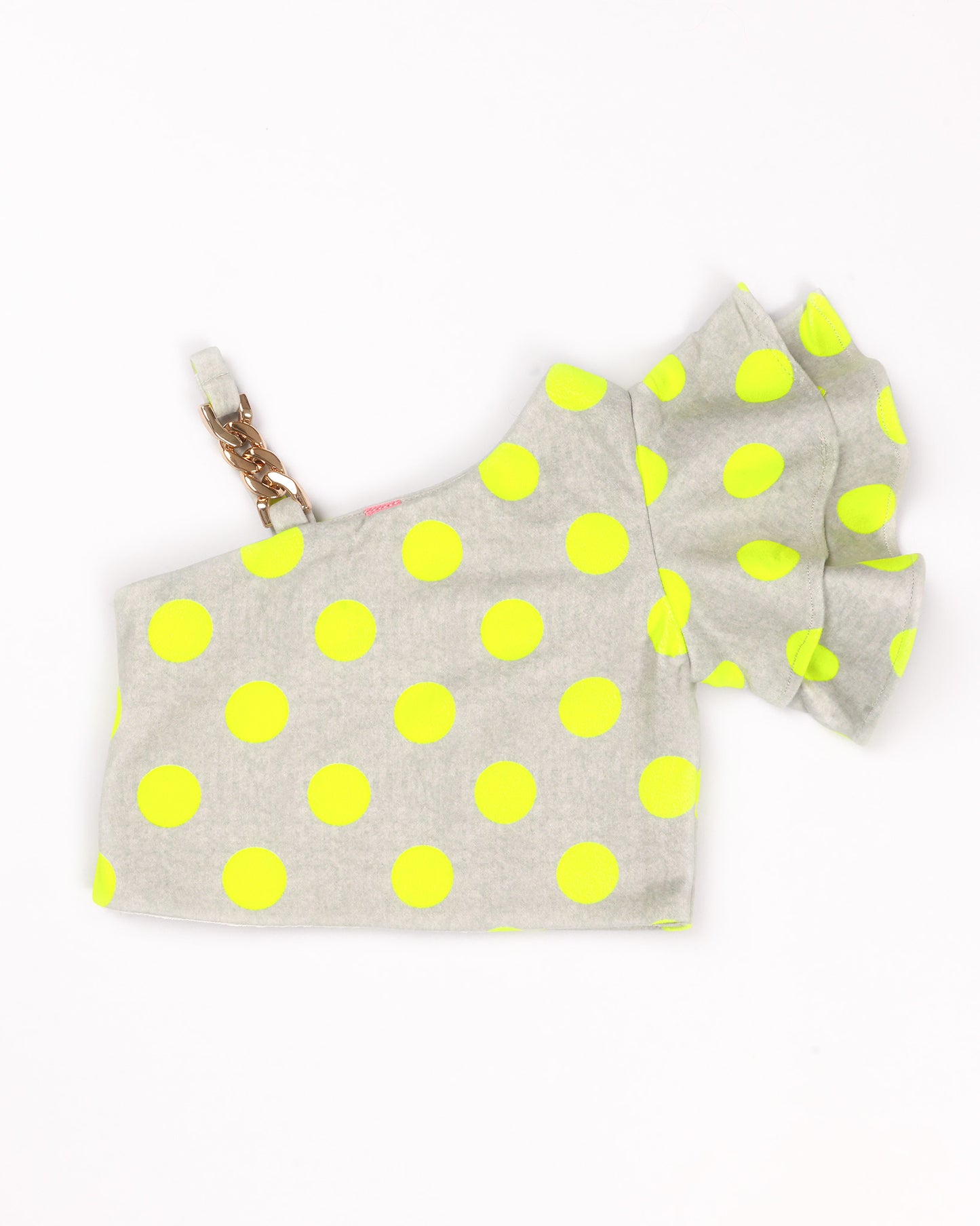 Soft Textured Polka Off-Shoulder Top & Check Shorts Set
