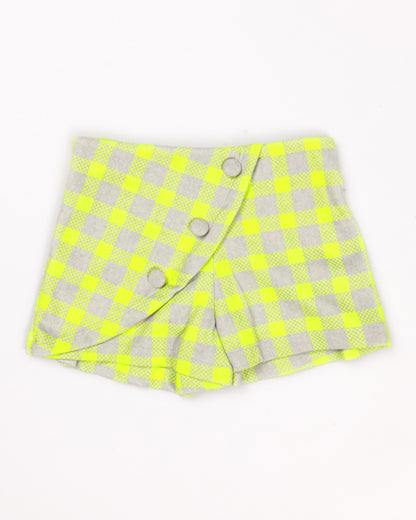 Soft Textured Polka Off-Shoulder Top & Check Shorts Set