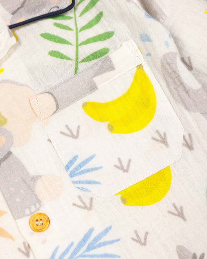 Baby Elle Banana Printed Muslin Night Suit