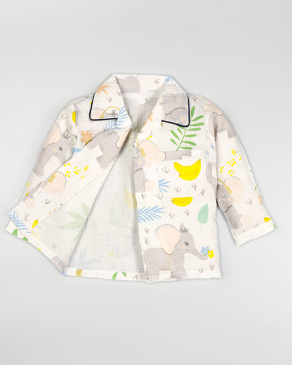 Baby Elle Banana Printed Muslin Night Suit