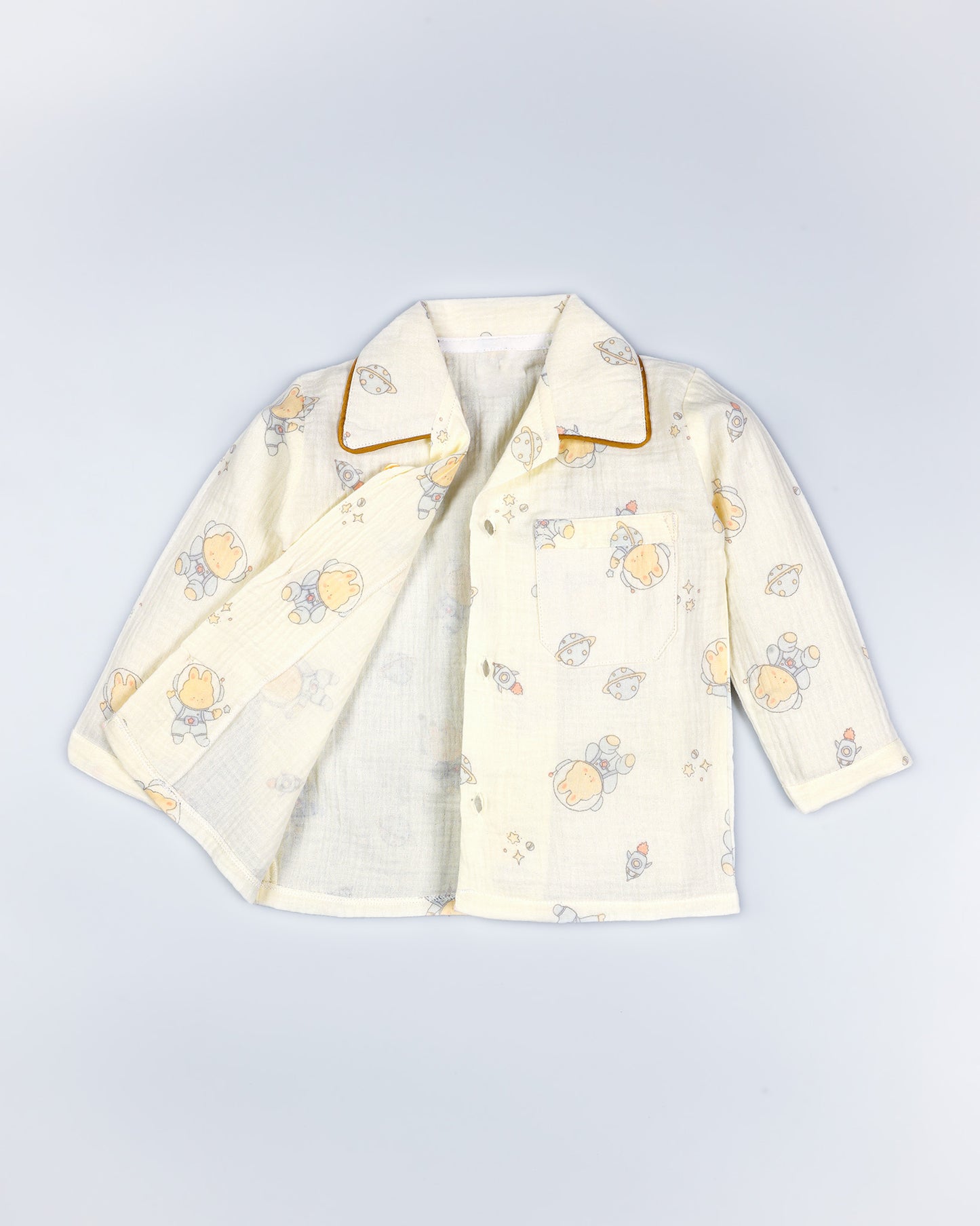 Space Adventure Printed Muslin Night Suit