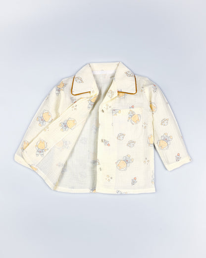 Space Adventure Printed Muslin Night Suit