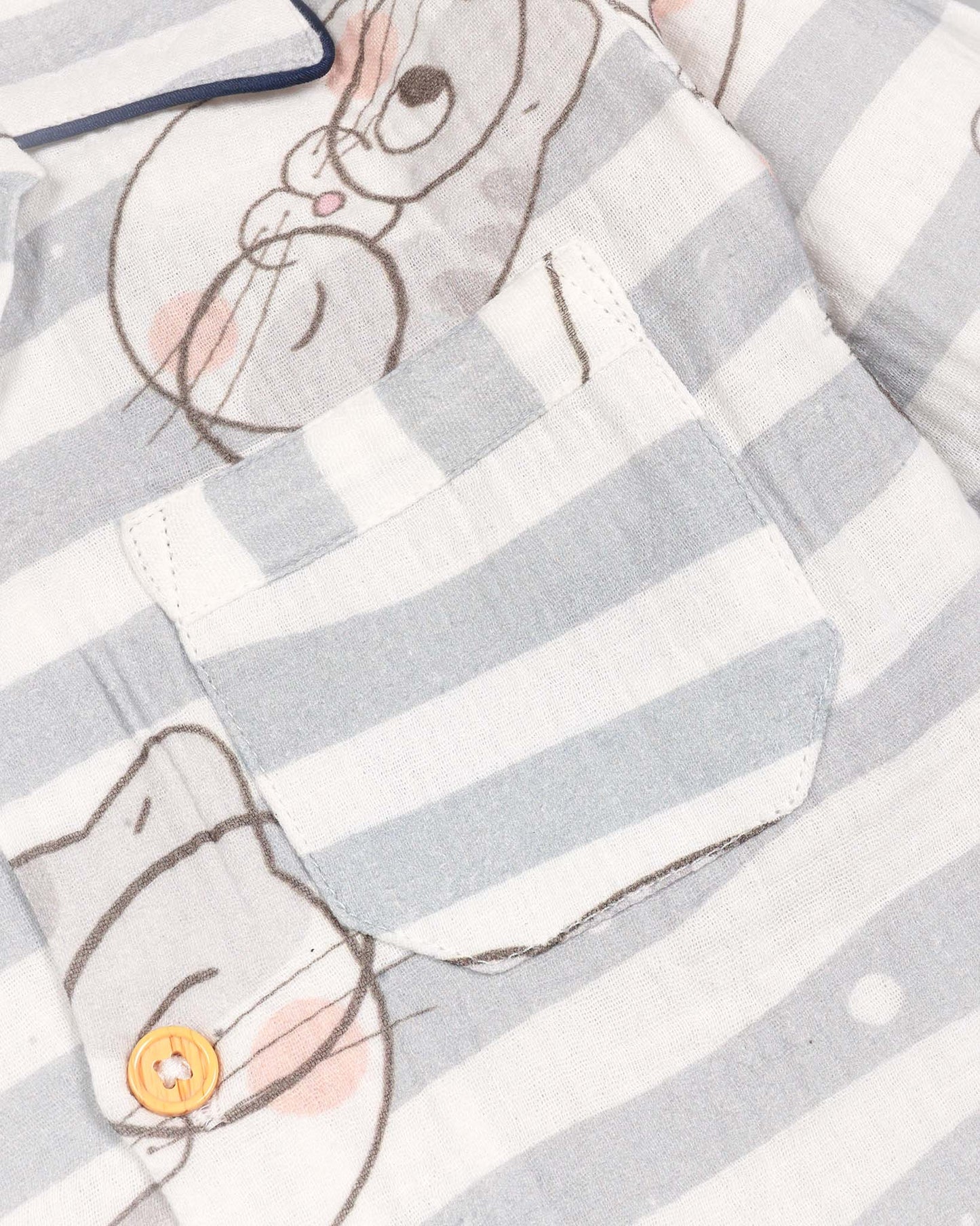 Cute Kitten Printed Muslin Night Suit