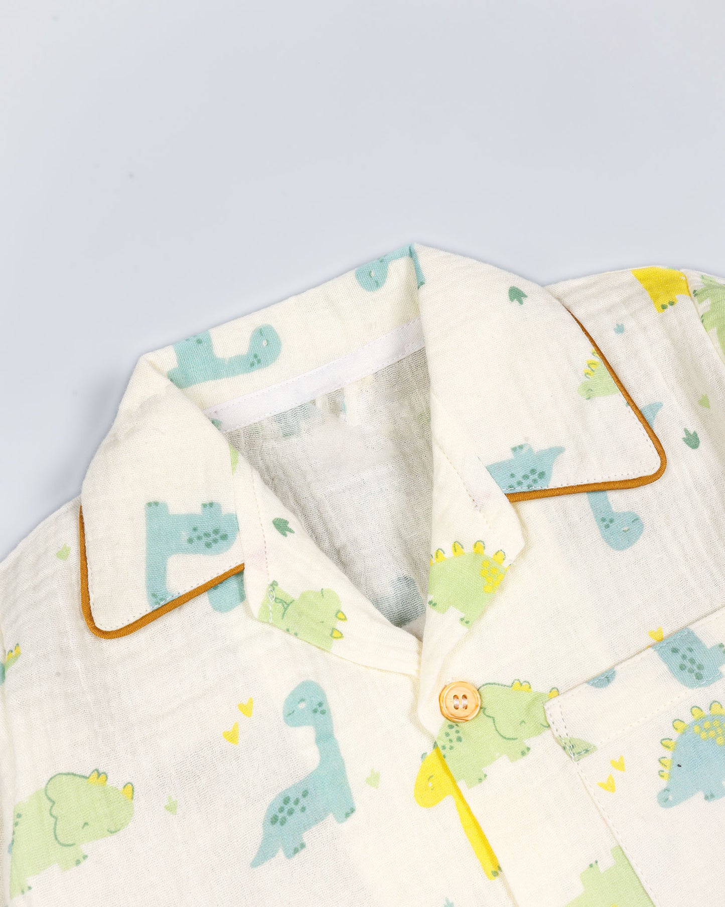 Little Dinos Printed Muslin Night Suit