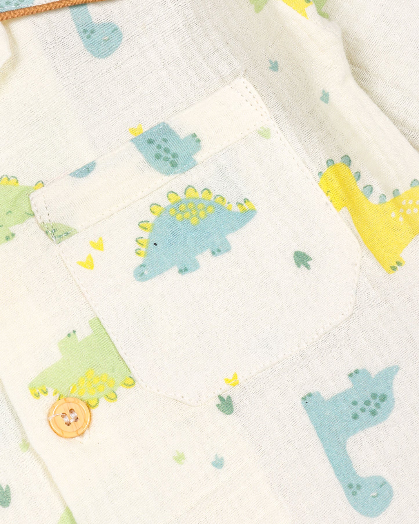 Little Dinos Printed Muslin Night Suit