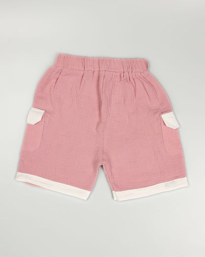 Urban Life Embroidered Popcorn Muslin Shorts Co-Ord Set