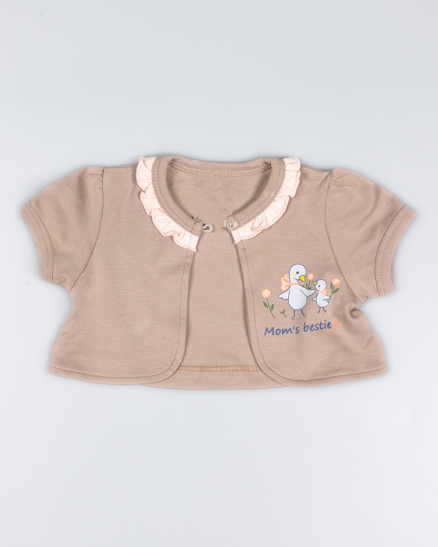 Mom Bestie Printed Romper With Shrug