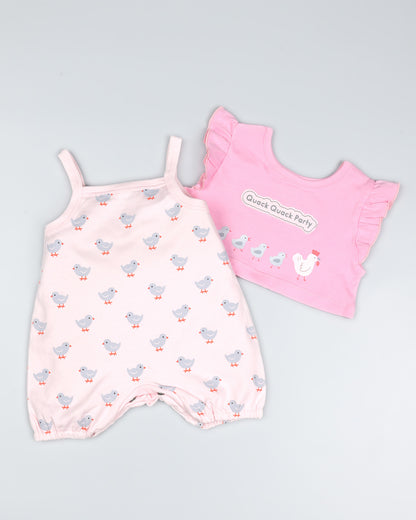 Quack Party Romper With Shrug