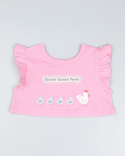 Quack Party Romper With Shrug