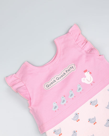 Quack Party Romper With Shrug