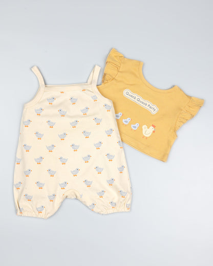 Quack Party Romper With Shrug
