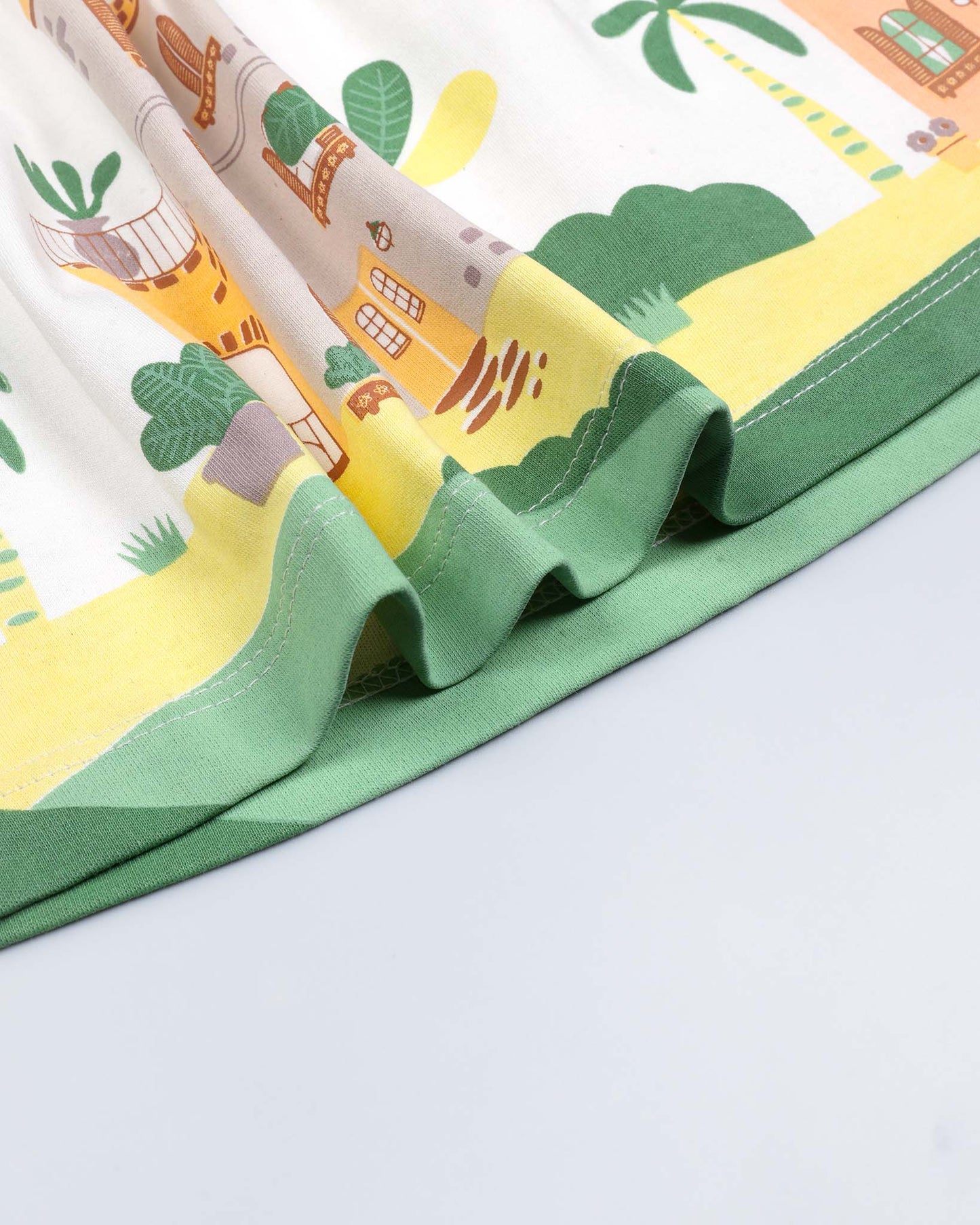 Urban City View Printed Frock With Bloomers