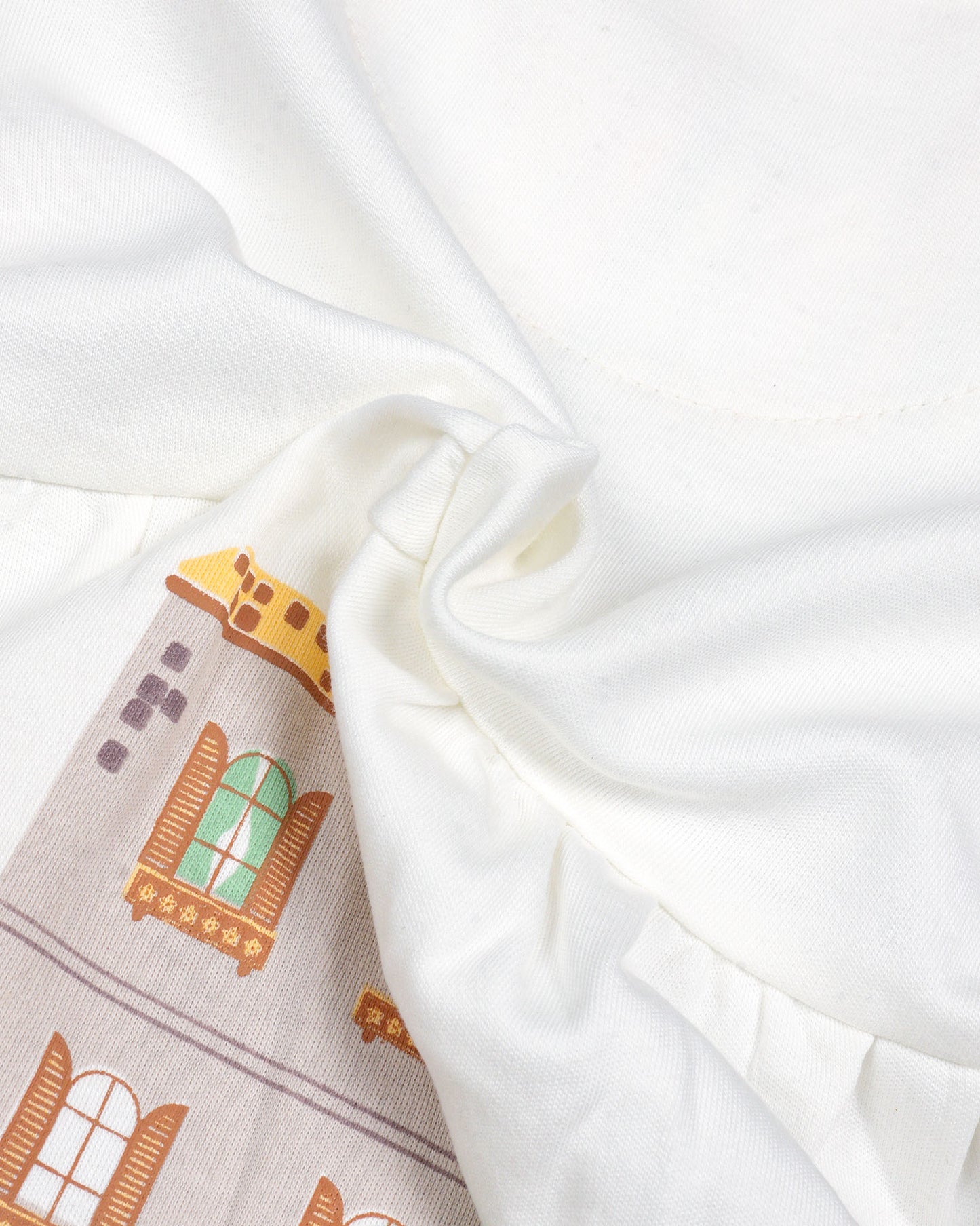 Urban City View Printed Frock With Bloomers