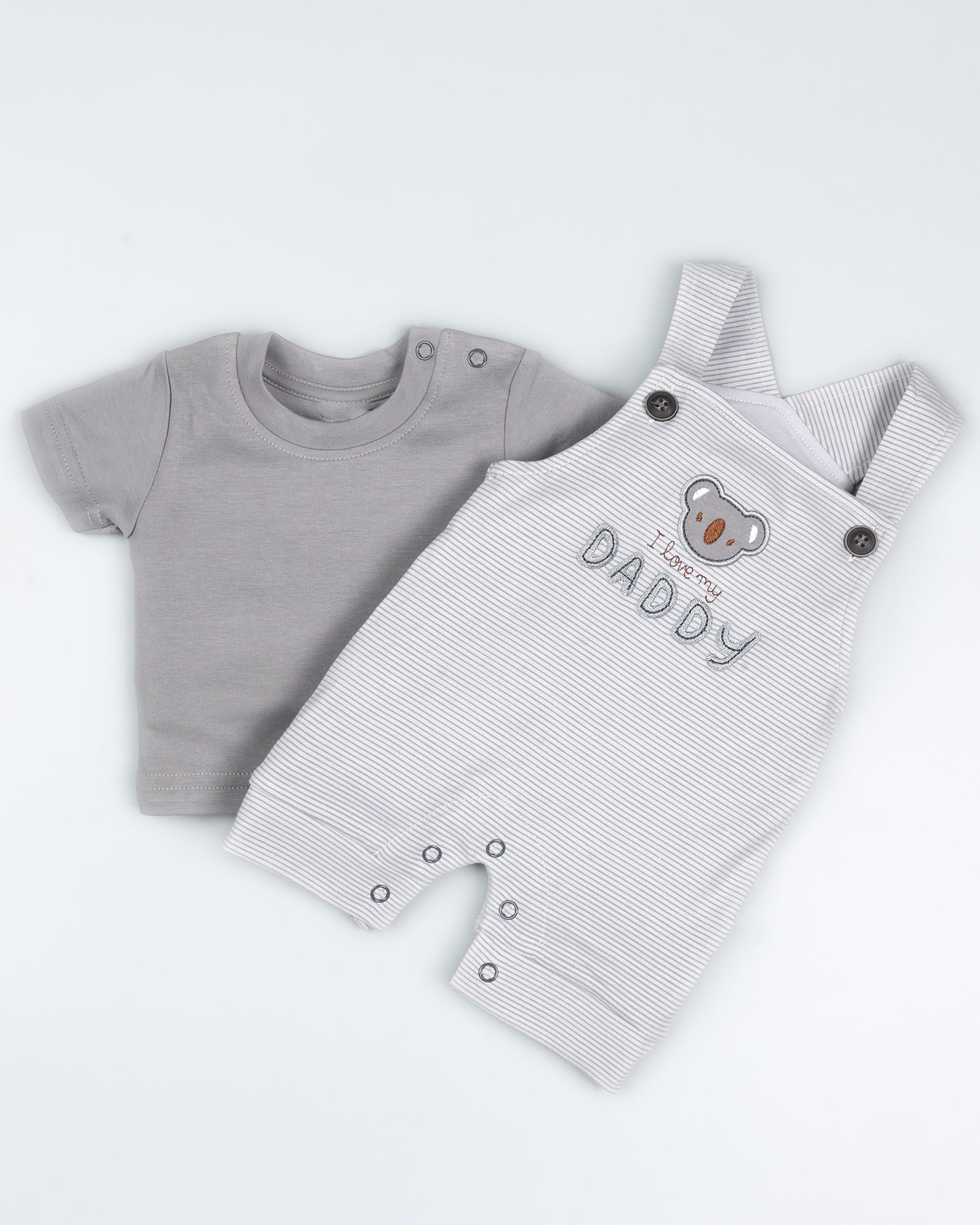 Love My Daddy Printed Dungaree Romper