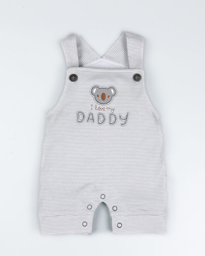 Love My Daddy Printed Dungaree Romper
