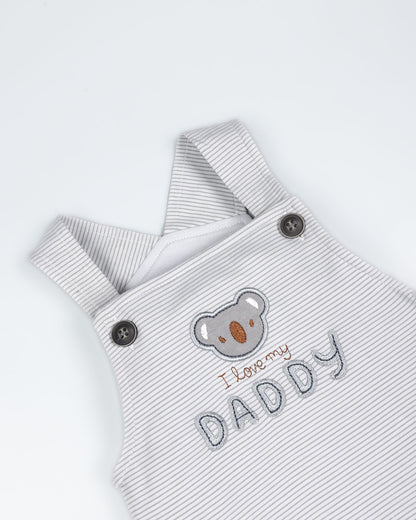Love My Daddy Printed Dungaree Romper
