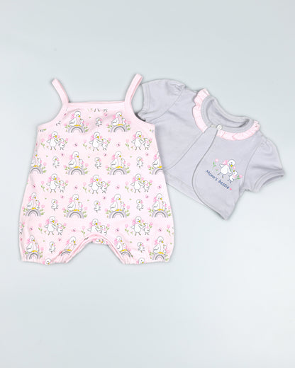 Mom Bestie Printed Romper With Shrug
