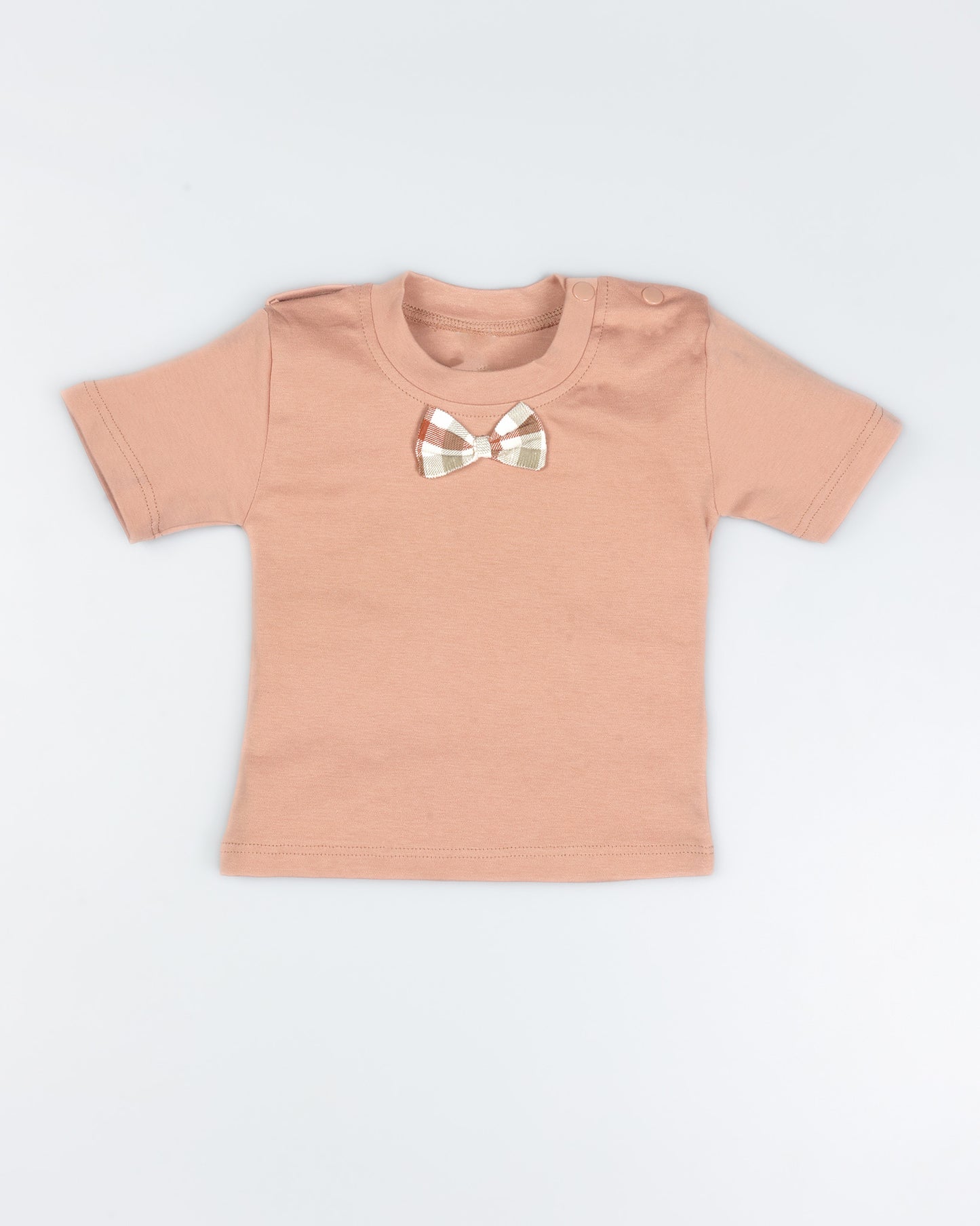 Check Textured Printed Gallis Suit With Bow Tie Detail