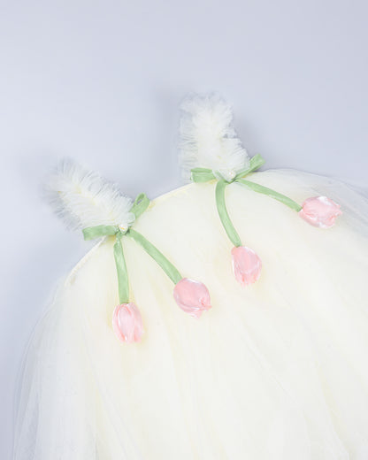 Tulle Dress With Tulip Details & Headband