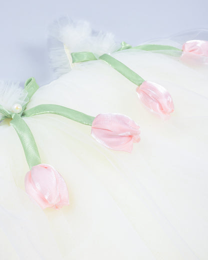 Tulle Dress With Tulip Details & Headband