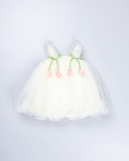 Tulle Dress With Tulip Details & Headband