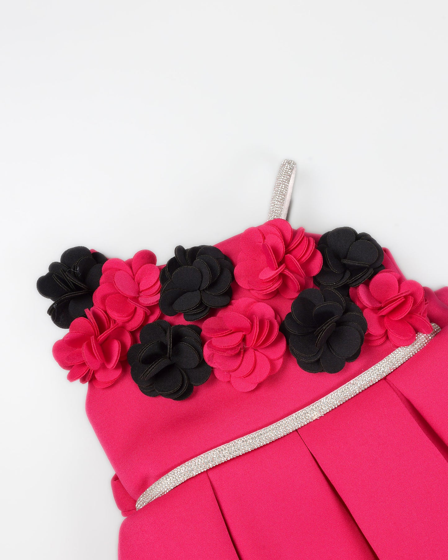 Floral Applique Off-Shoulder Party Wear Frock With Headband