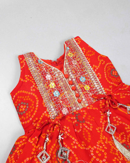Bandhani Print Patiala Suit Set